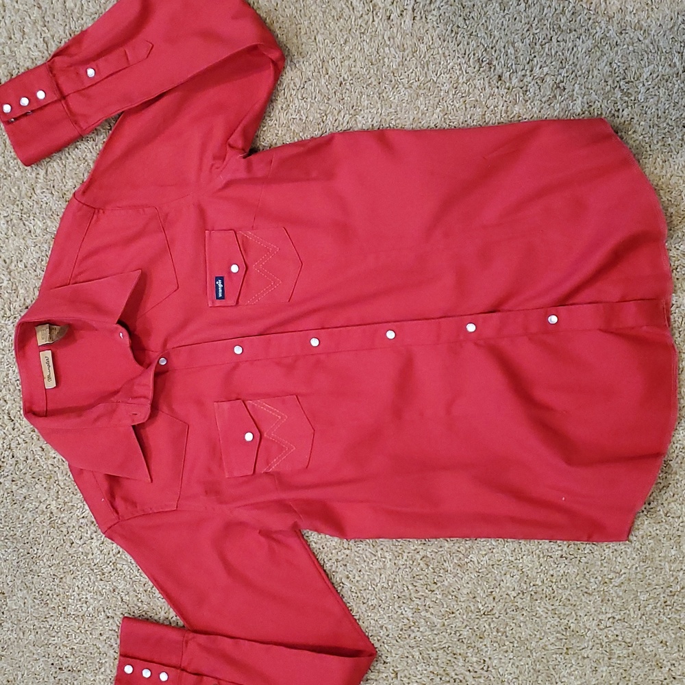 Wrangler Ladies Red Long Sleeve Shirt
